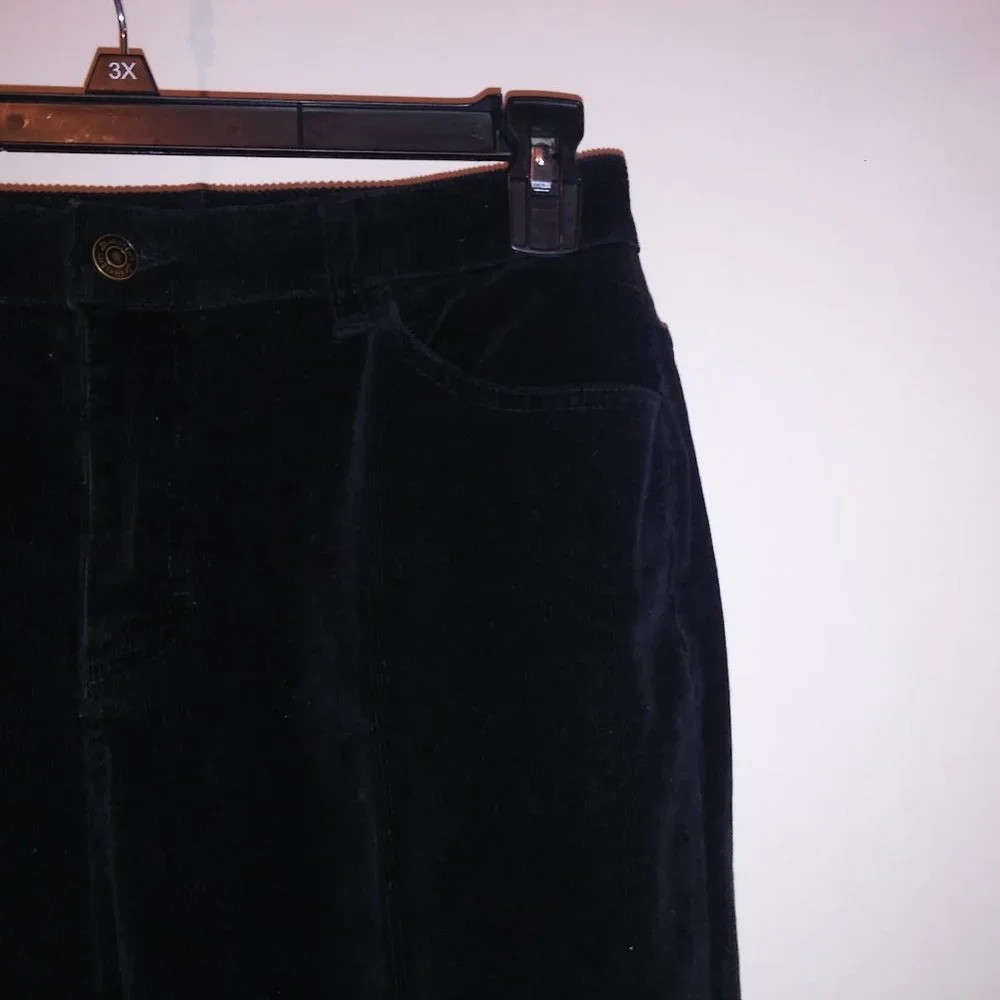 St Johns Bay Womens Pants Size 8 Solid Black Corduroy Stretch Skinny‎ Waist 28" - Picture 9 of 14